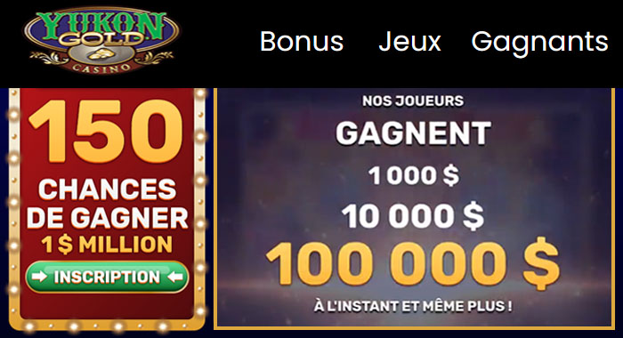 Gagnants sur Yukon Gold Casino au Canada