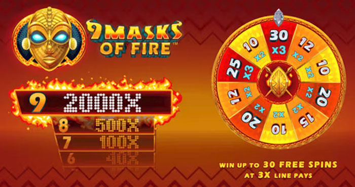 30 tours gratuits sur 9 Masks Of Fire